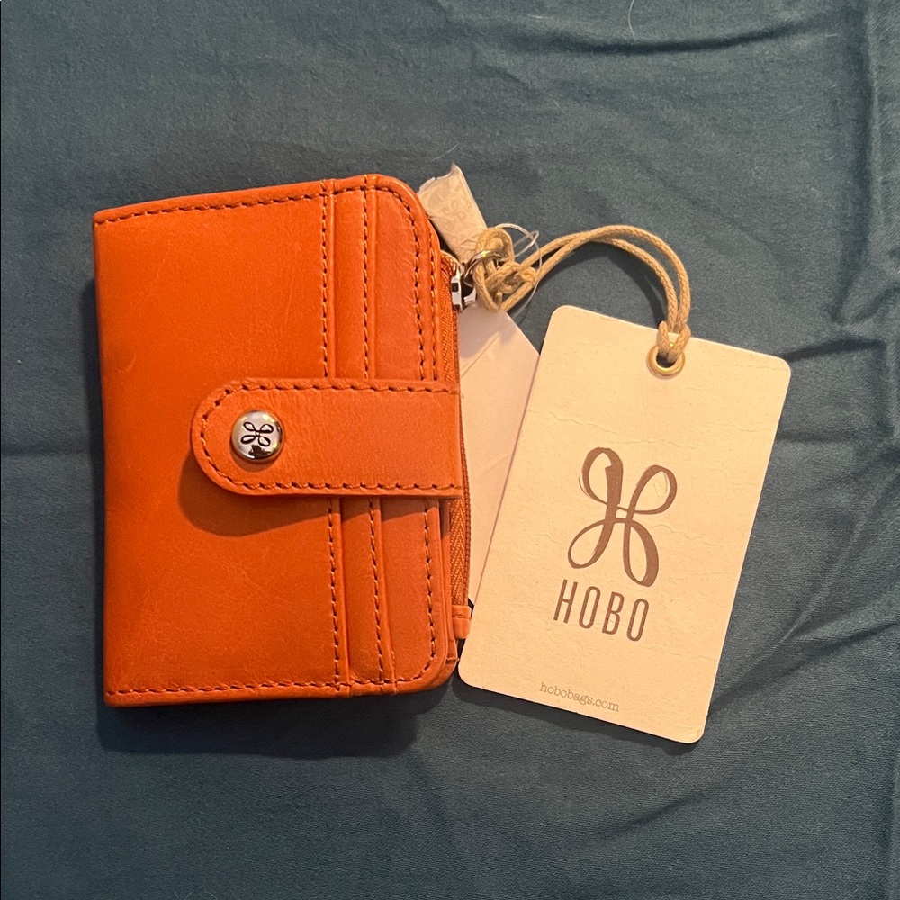 HOBO Vibrant Orange Leather Wallet